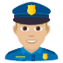 👮🏼‍♂️ man police officer: medium-light skin tone display on JoyPixels